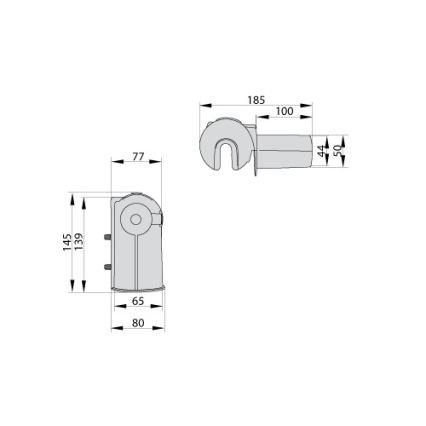 Állítható konzol utcai lámpához, IP44, Ø 53–60 mm, szürke