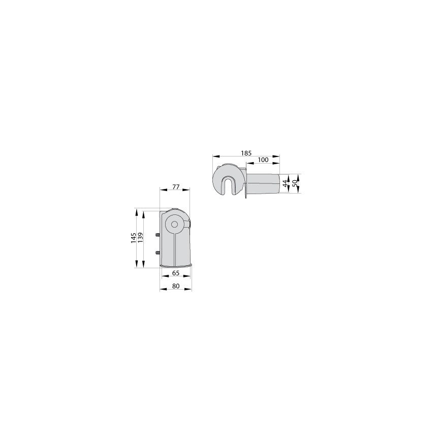 Állítható konzol utcai lámpához, IP44, Ø 53–60 mm, szürke