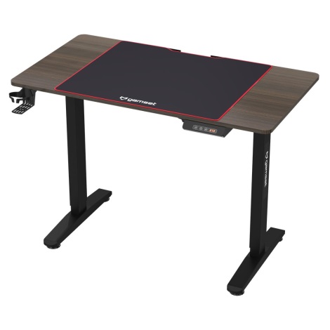 Állítható magasságú gaming asztal CONTROL 110x60 cm barna/fekete