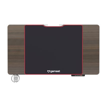 Állítható magasságú gaming asztal CONTROL 110x60 cm barna/fekete