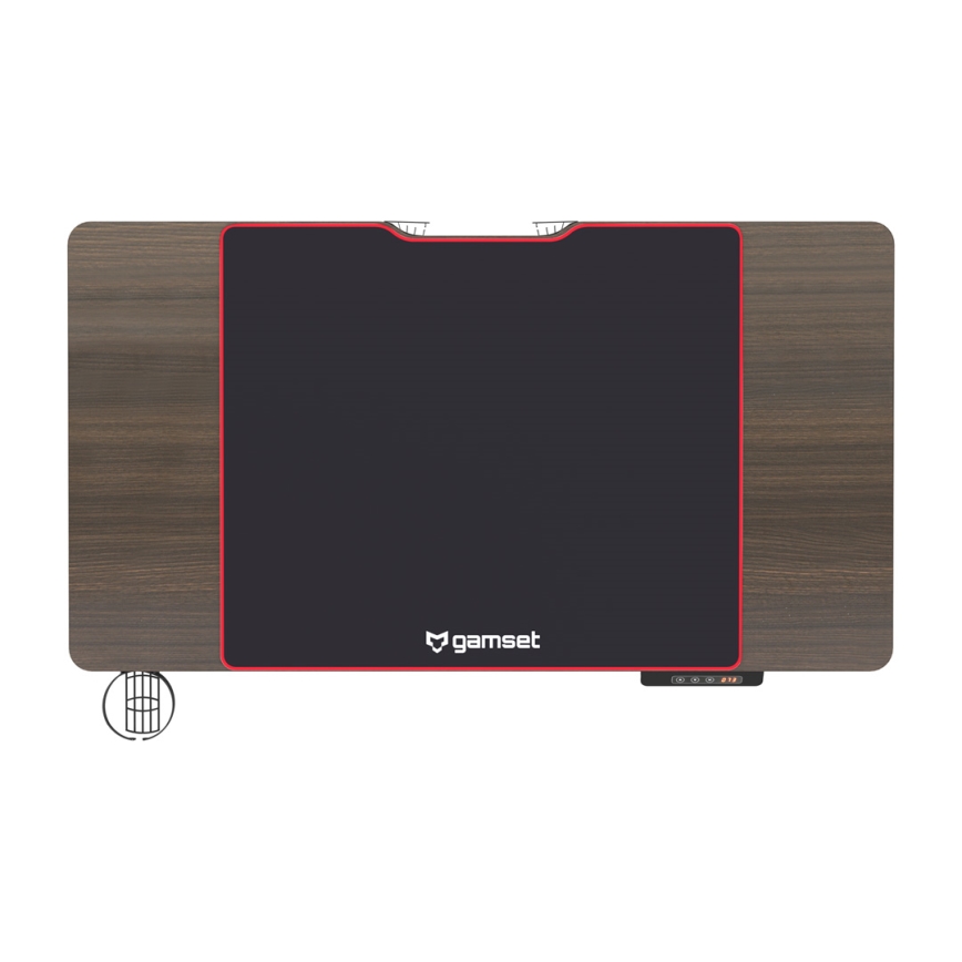 Állítható magasságú gaming asztal CONTROL 110x60 cm barna/fekete