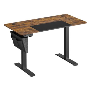 Állítható magasságú íróasztal SOLEA-X barna/fekete