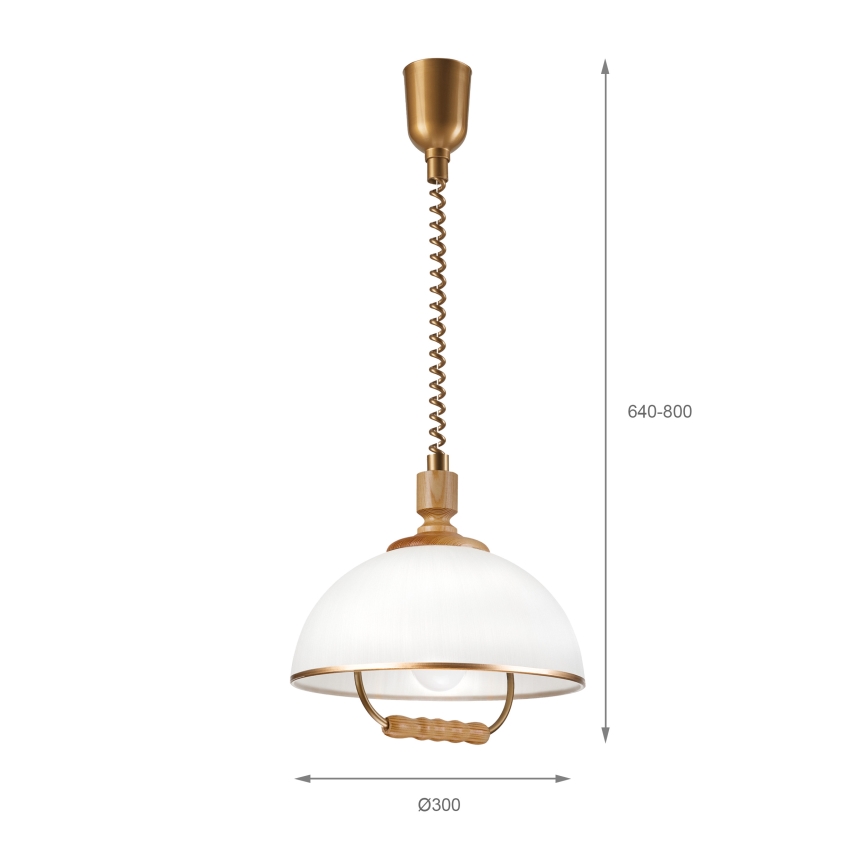 Állítható magasságú RAMONA csillár 1xE27/60W/230V barna/fehér/tölgy