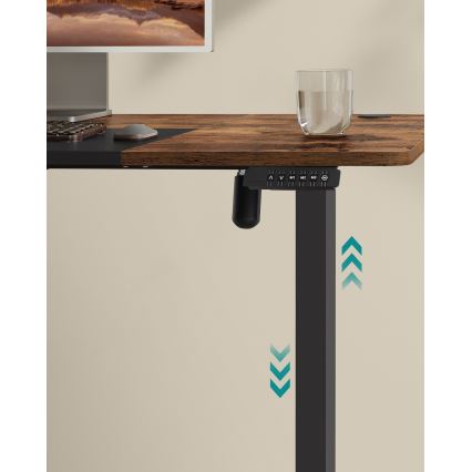 Magasságban állítható íróasztal SOLEA-X barna/fekete