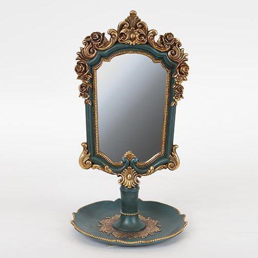 Álló tükör 27,2x15,3 cm zöld/arany