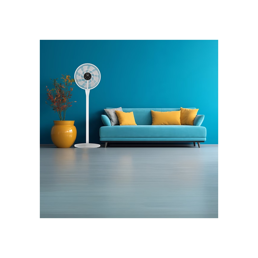 Álló ventilátor 25W/230V 130 cm fehér + távirányító