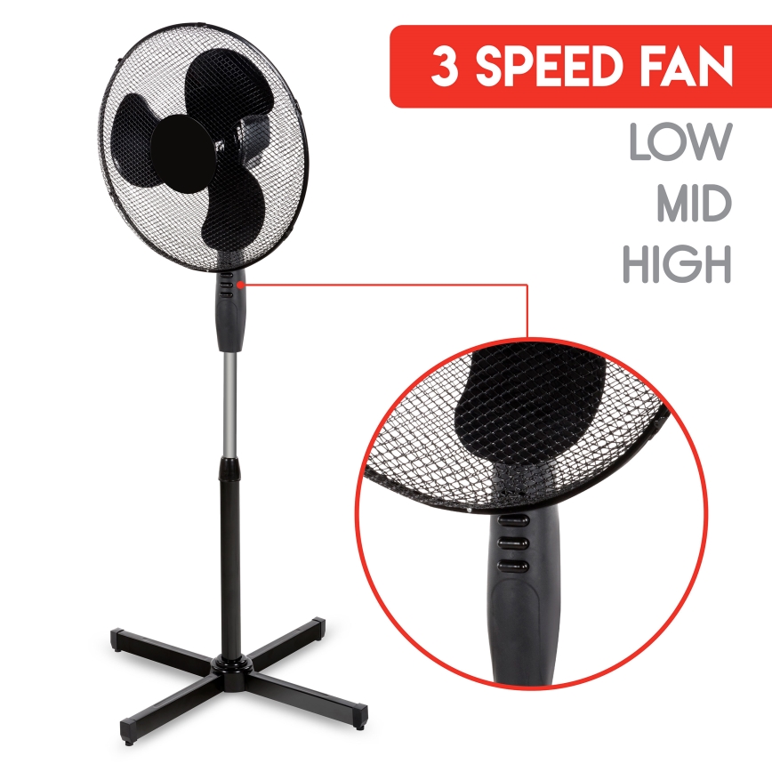 Álló ventilátor 40W/230V á. 40 cm fekete