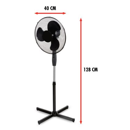 Álló ventilátor 40W/230V á. 40 cm fekete