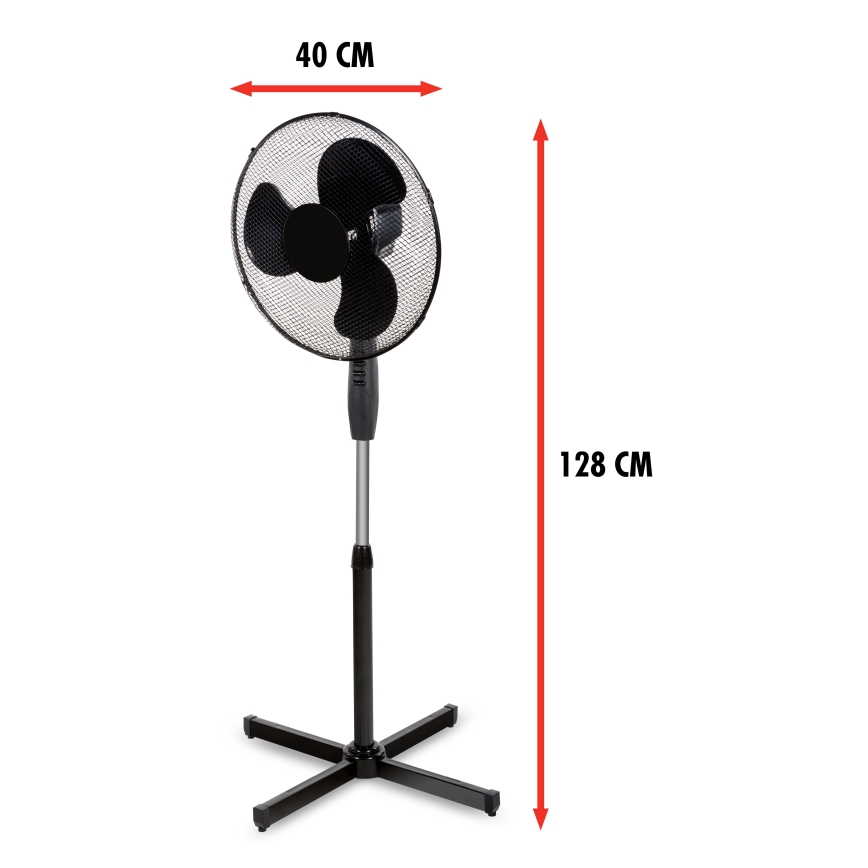 Álló ventilátor 40W/230V á. 40 cm fekete