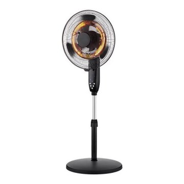 Álló ventilátor fűtővel, 35 W (ventilátor) / 2000 W (fűtés), 230 V, Ø 40 cm, fekete, távirányítóval