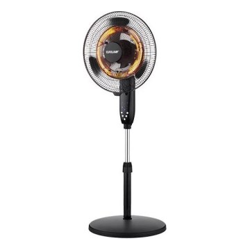 Álló ventilátor fűtővel 35W/2000W/230V átm. 40 cm fekete