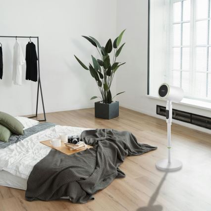 Álló ventilátor fűtővel 50W/2200W/230V, átm. 20 cm, fehér