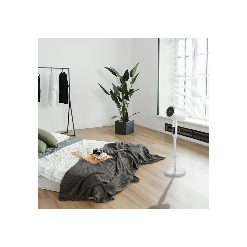 Álló ventilátor fűtővel 50W/2200W/230V, átm. 20 cm, fehér