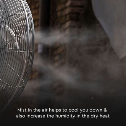 Álló ventilátor permetezővel 80W/230V fekete + távirányító