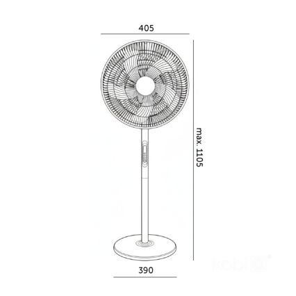 Álló ventilátor VIENTO-R 40W/230V fehér + távirányító