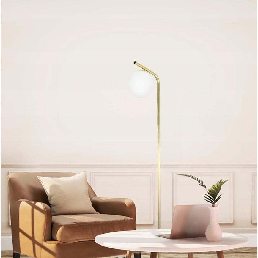 Állólámpa 1xE27/40W/230V arany/fehér