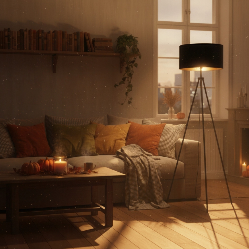 Állólámpa 1xE27/40W/230V fekete