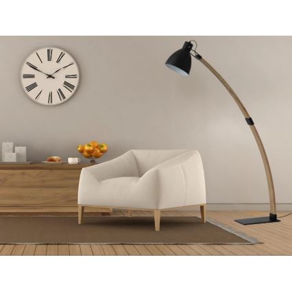 Állólámpa 1xE27/60W/230V kőris/fekete