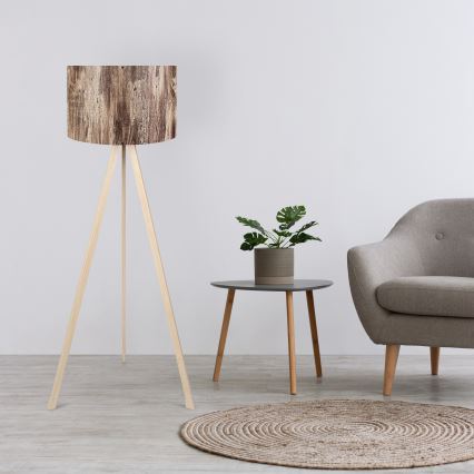 Állólámpa AYD 1xE27/40W/230V barna/bézs