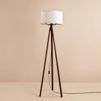 Állólámpa AYD 1xE27/40W/230V barna/fehér