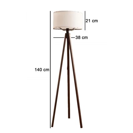 Állólámpa AYD 1xE27/40W/230V barna/fehér