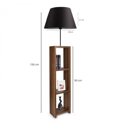 Állólámpa AYD 1xE27/40W/230V barna/fekete