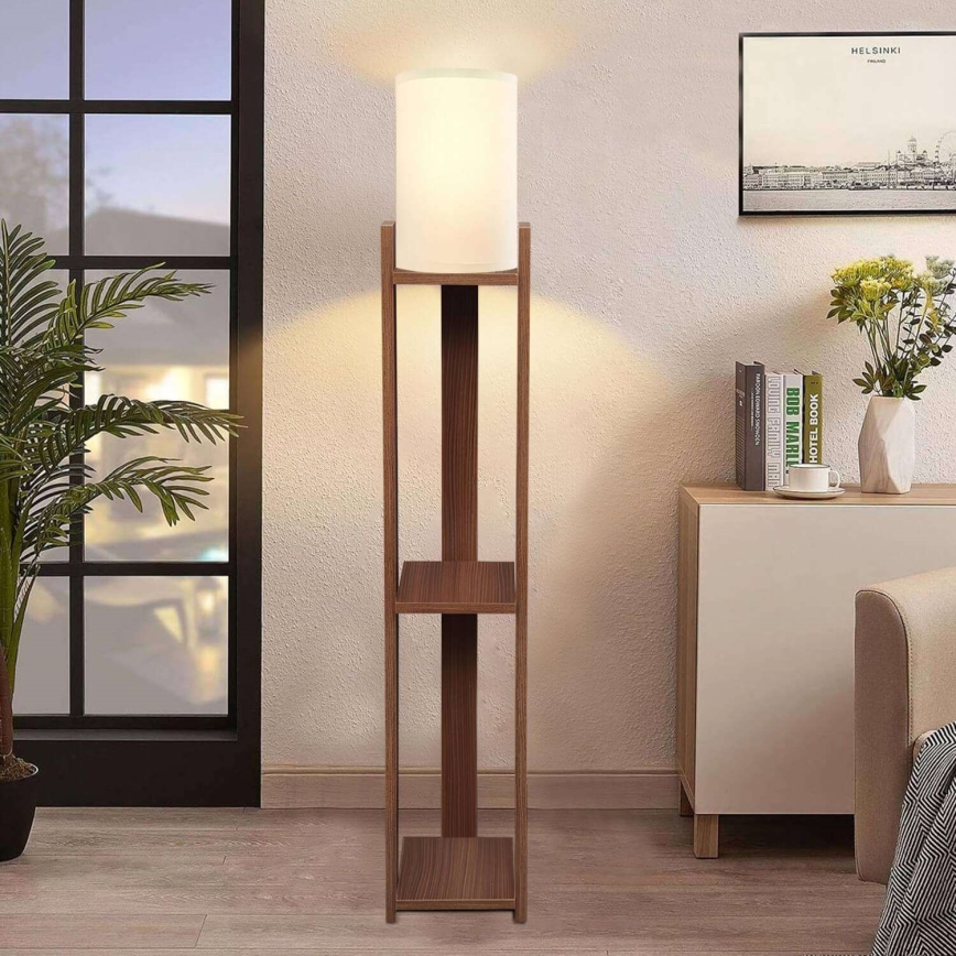 Állólámpa AYD 1xE27/40W/230V barna/krémszínű