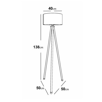 Állólámpa AYD 1xE27/40W/230V fekete/fehér