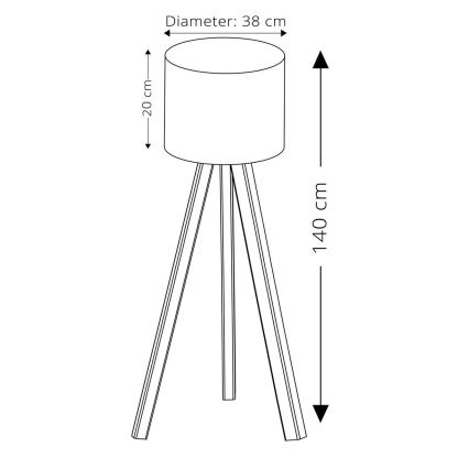 Állólámpa AYD 1xE27/40W/230V kék/barna