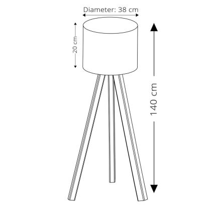 Állólámpa AYD 1xE27/40W/230V rózsaszín/bézs
