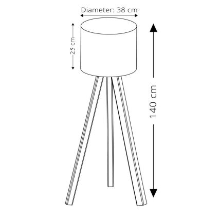 Állólámpa AYD 1xE27/60W/230V bézs