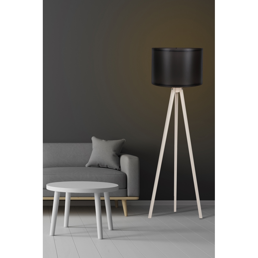 Állólámpa AYD 1xE27/60W/230V fekete/bézs