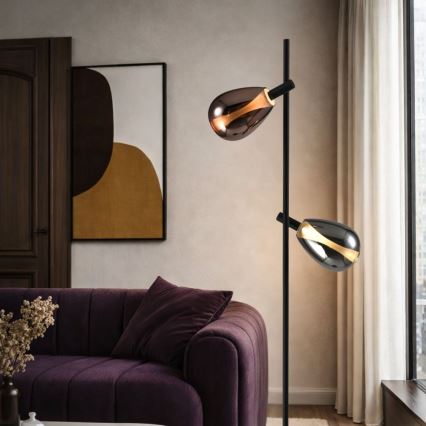 Állólámpa DENSO 2xG9/5W/230V fekete króm/réz