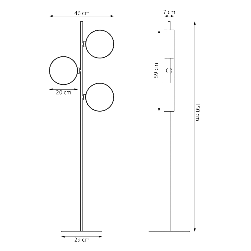 Állólámpa DRUMZ 3xE14/10W/230V fekete/barna/szürke