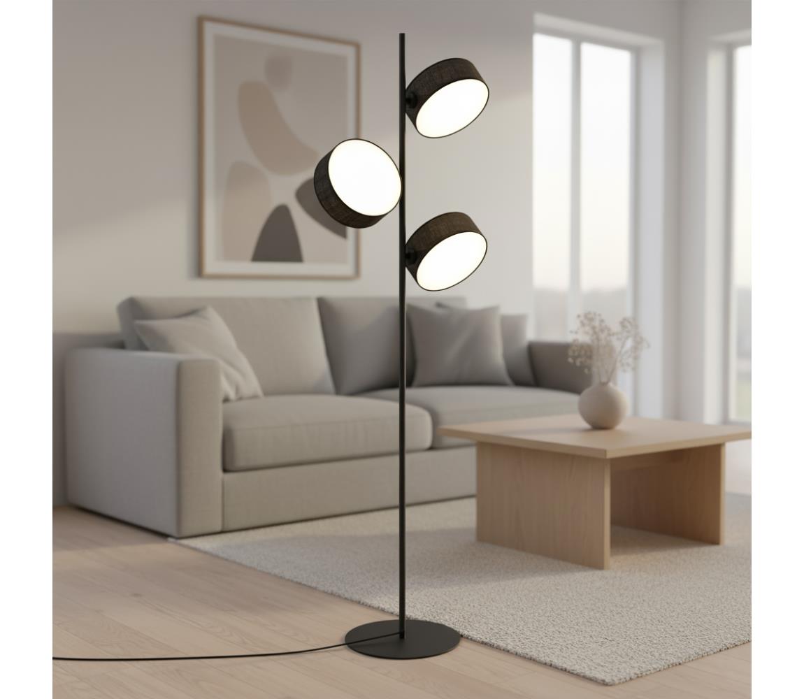 EMIBIG Állólámpa DRUMZ 3xE14/10W/230V fekete 1562/LP3