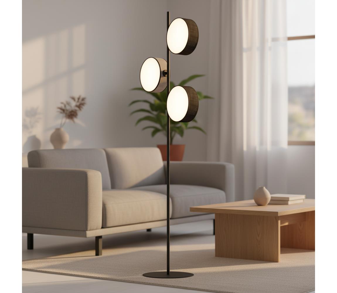 EMIBIG Állólámpa DRUMZ 3xE14/10W/230V fekete/szürke 1567/LP3