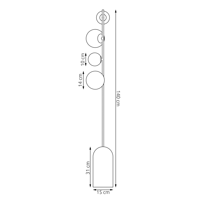Állólámpa ETNO 4xG9/8W/230V fekete