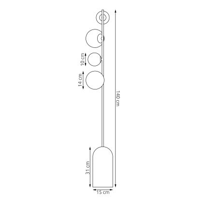 Állólámpa ETNO 4xG9/8W/230V narancssárga