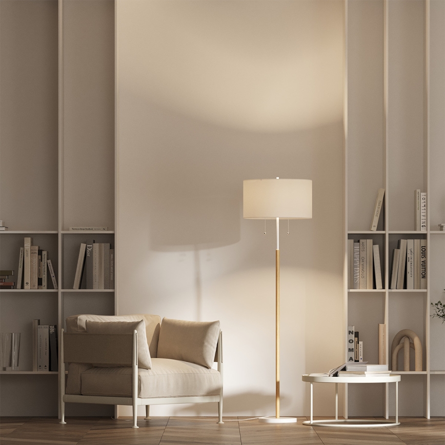 Állólámpa FOGO 2xE27/15W/230V fehér/bézs