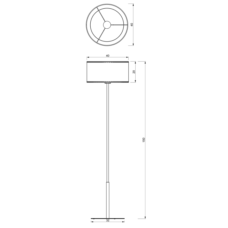 Állólámpa LOFT SHADE 1xE27/60W/230V fekete/arany
