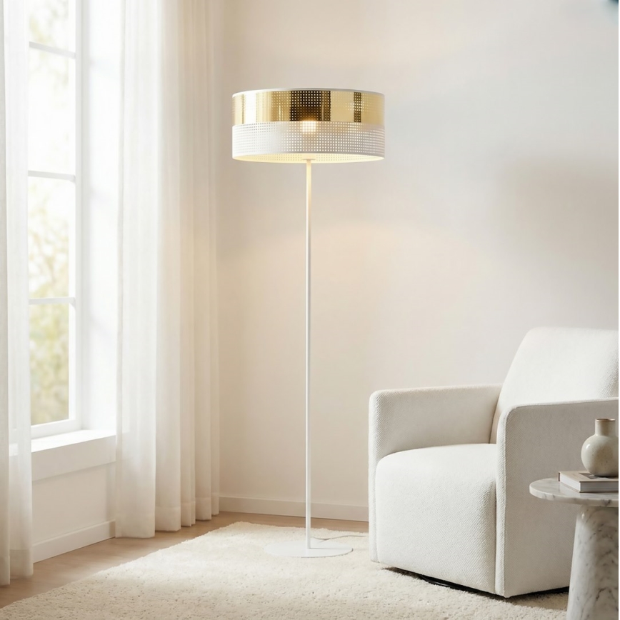 Állólámpa LUX 1xE27/15W/230V fehér/arany