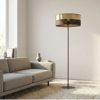 Állólámpa LUX 1xE27/15W/230V fekete/arany