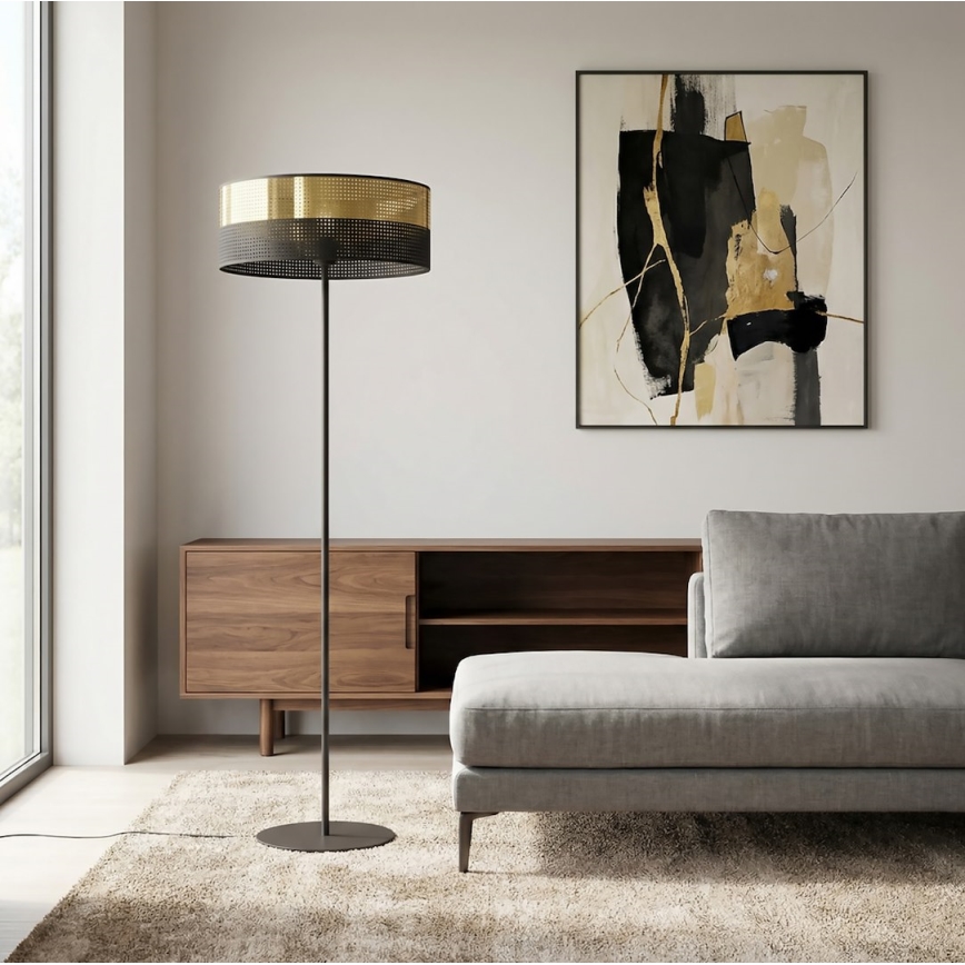Állólámpa LUX 1xE27/15W/230V fekete/arany