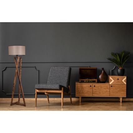 Állólámpa MACKA 1xE27/60W/230V bézs/barna