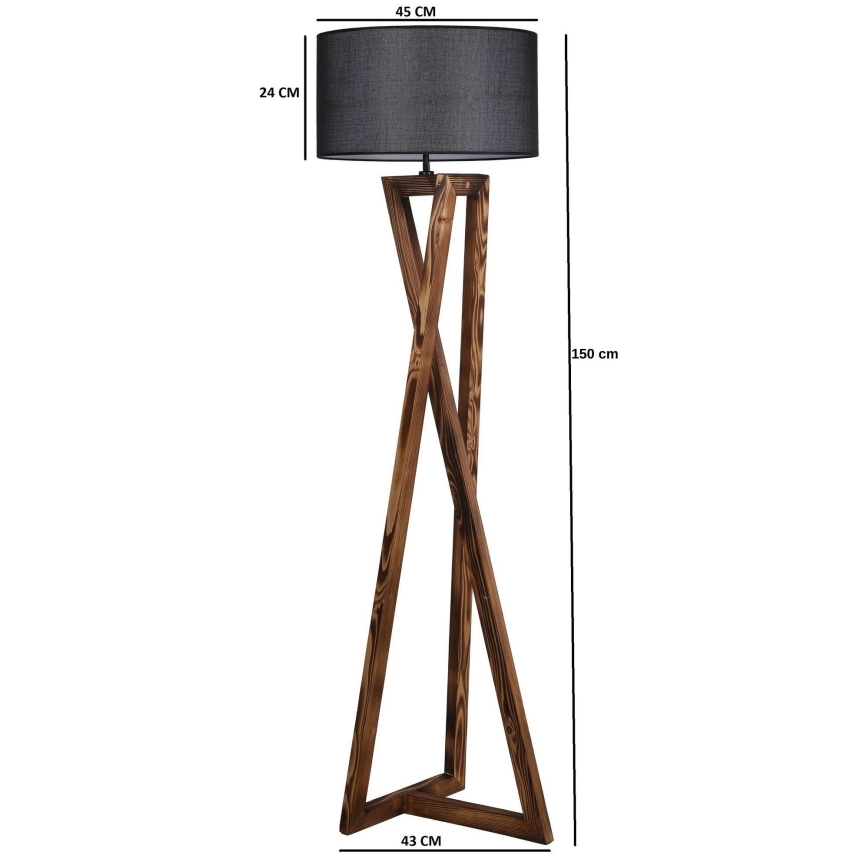 Állólámpa MACKA 1xE27/60W/230V fekete/barna