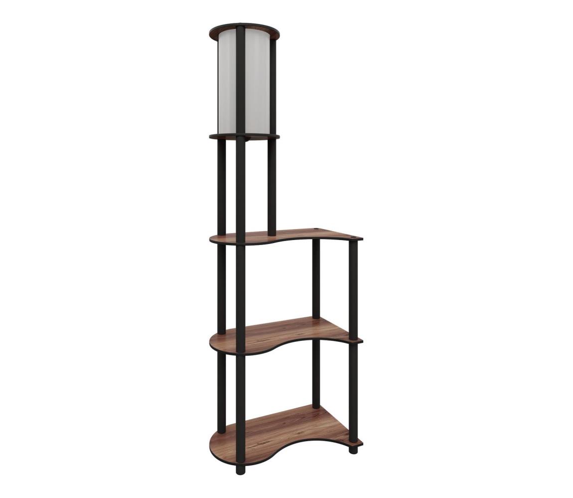 Állólámpa polcokkal 1xE27/40W/230V 140 cm fekete/barna 666PTR1108