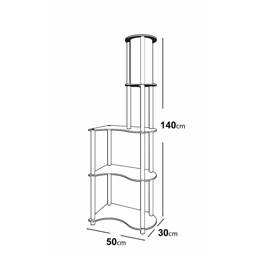Állólámpa polcokkal 1xE27/40W/230V 140 cm fekete/barna