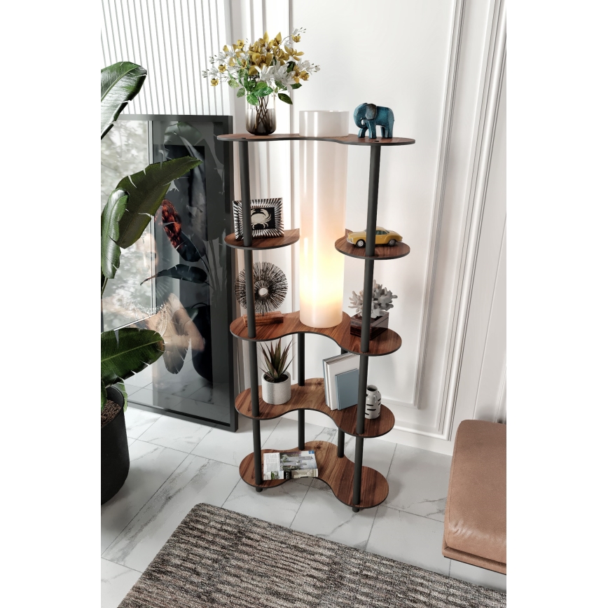 Állólámpa polcokkal 1xE27/40W/230V 150 cm fekete/barna