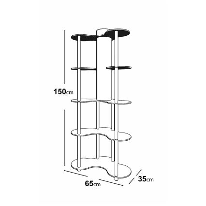 Állólámpa polcokkal 1xE27/40W/230V 150 cm fekete/barna