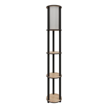 Állólámpa polcokkal 1xE27/40W/230V 150 cm fekete/barna